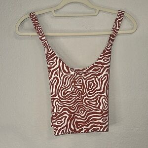 Cotton On Abstract Brown and White‎ Tank Top